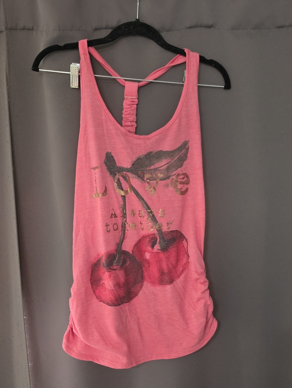 Wet Seal Pink Cherry Graphic Tank Top